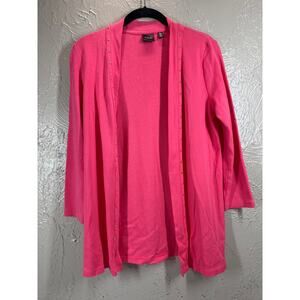 Rafaella Knit Cardigan Studded Accents Open Front‎ Womens Size Small